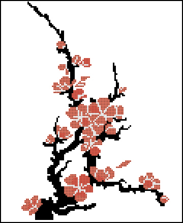 Сакура схема вышивка крестиком